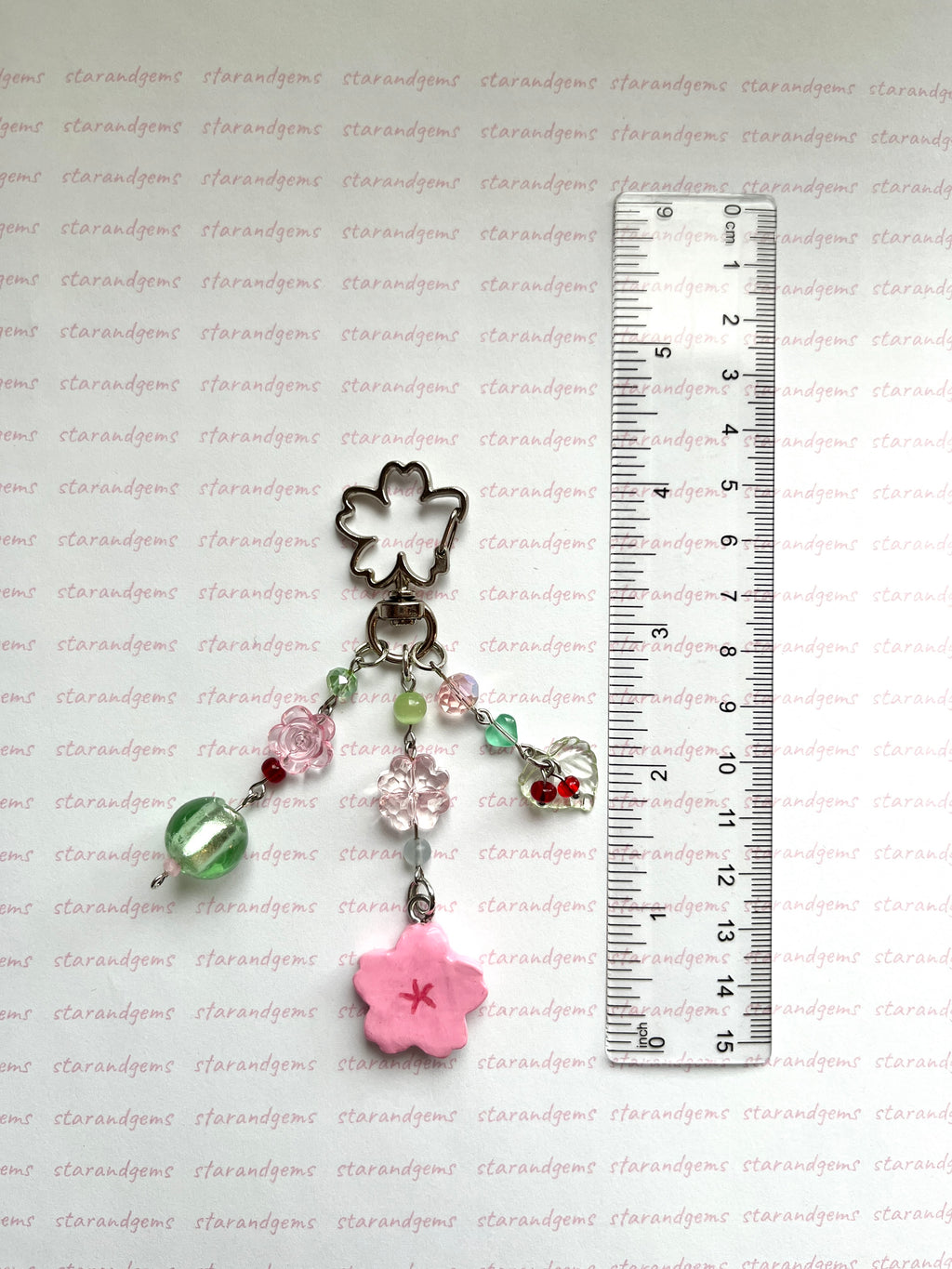 Sakura Clay Charm Keychain