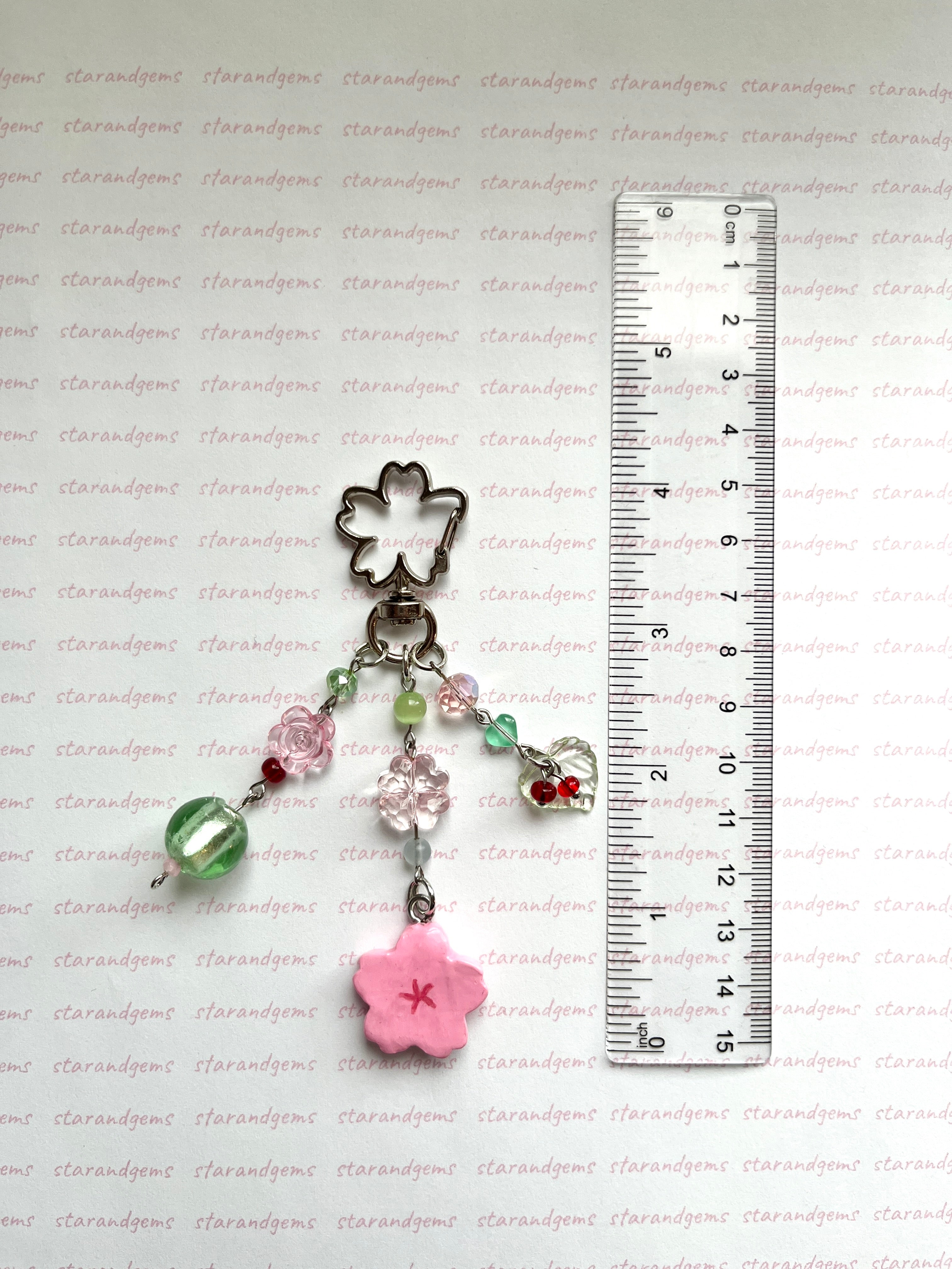Sakura Clay Charm Keychain