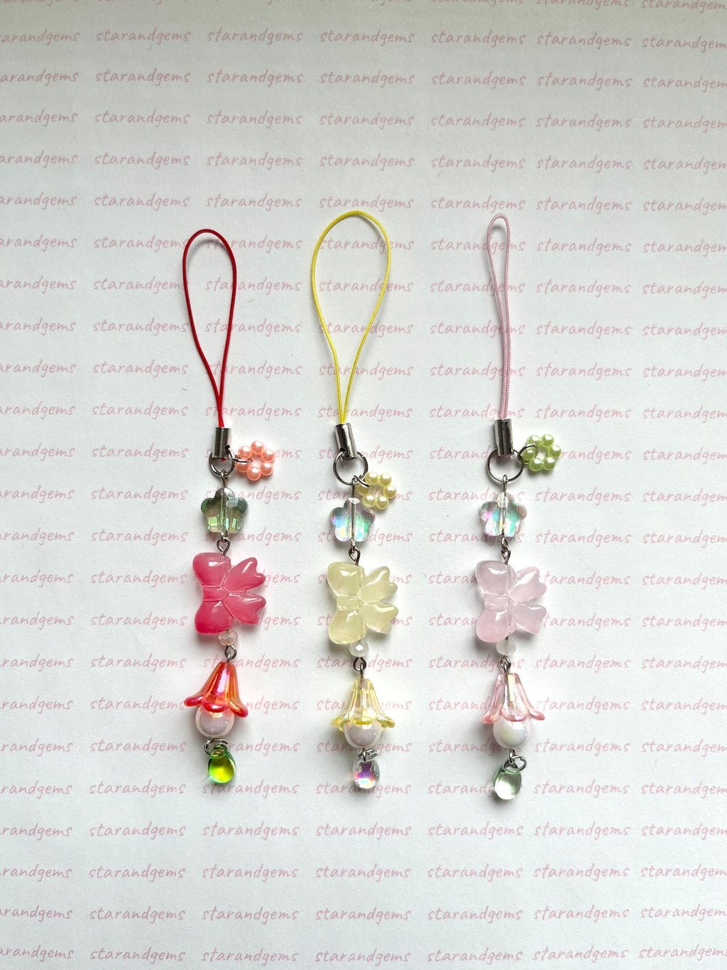 Glass Bow Phone Charm