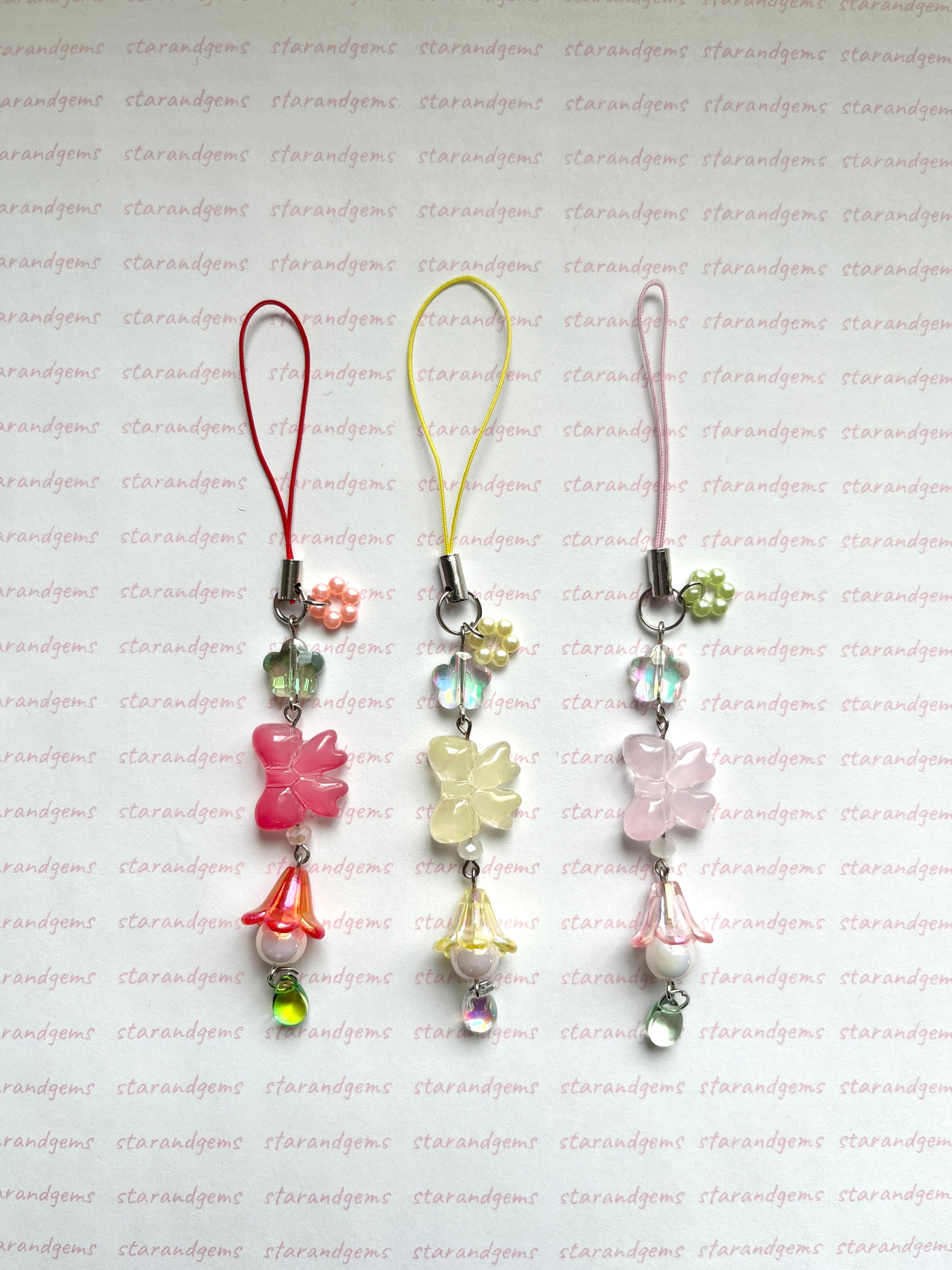 Glass Bow Phone Charm
