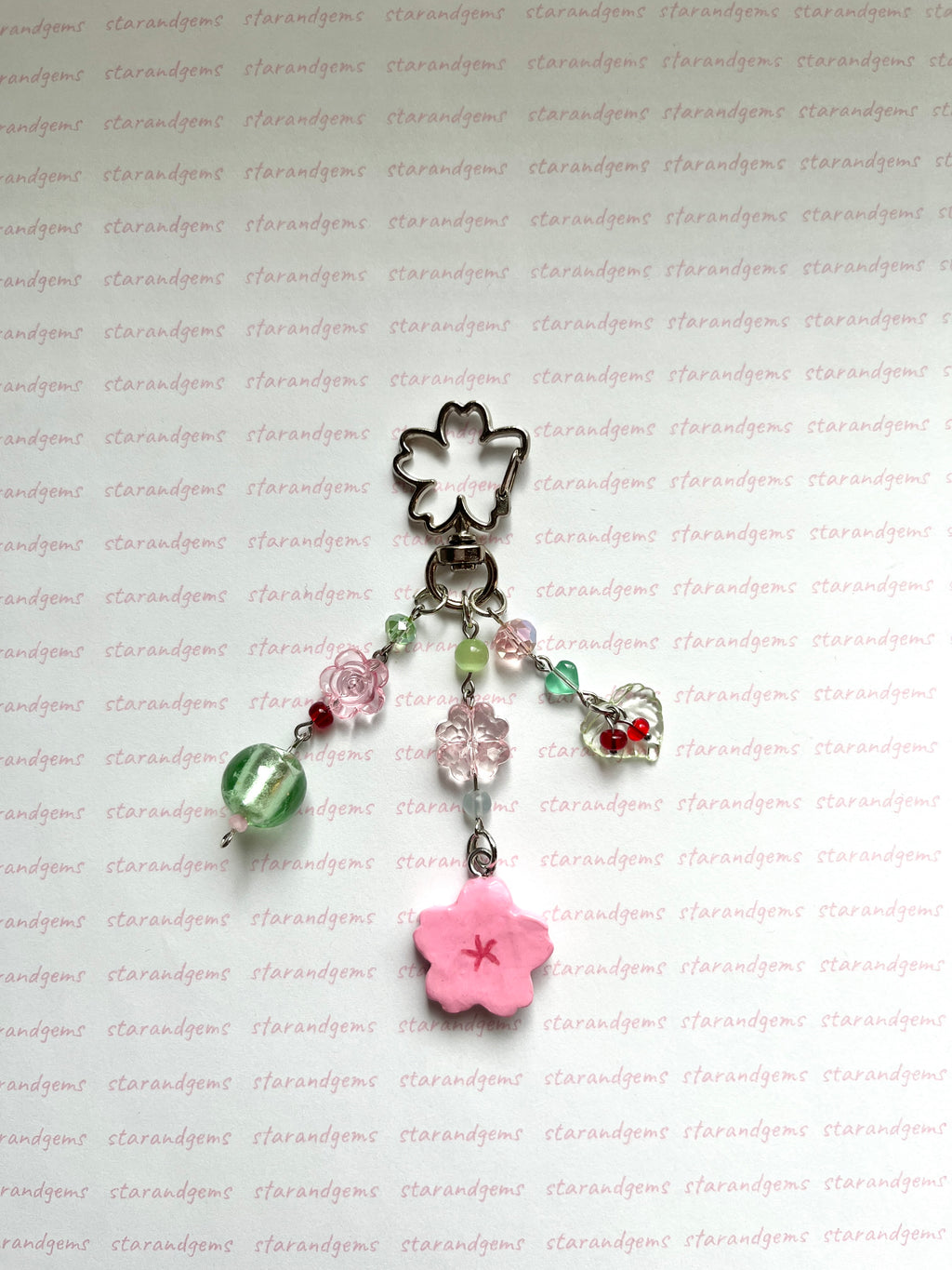 Sakura Clay Charm Keychain