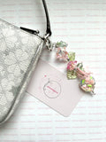 Pink Floral Cluster Keychain