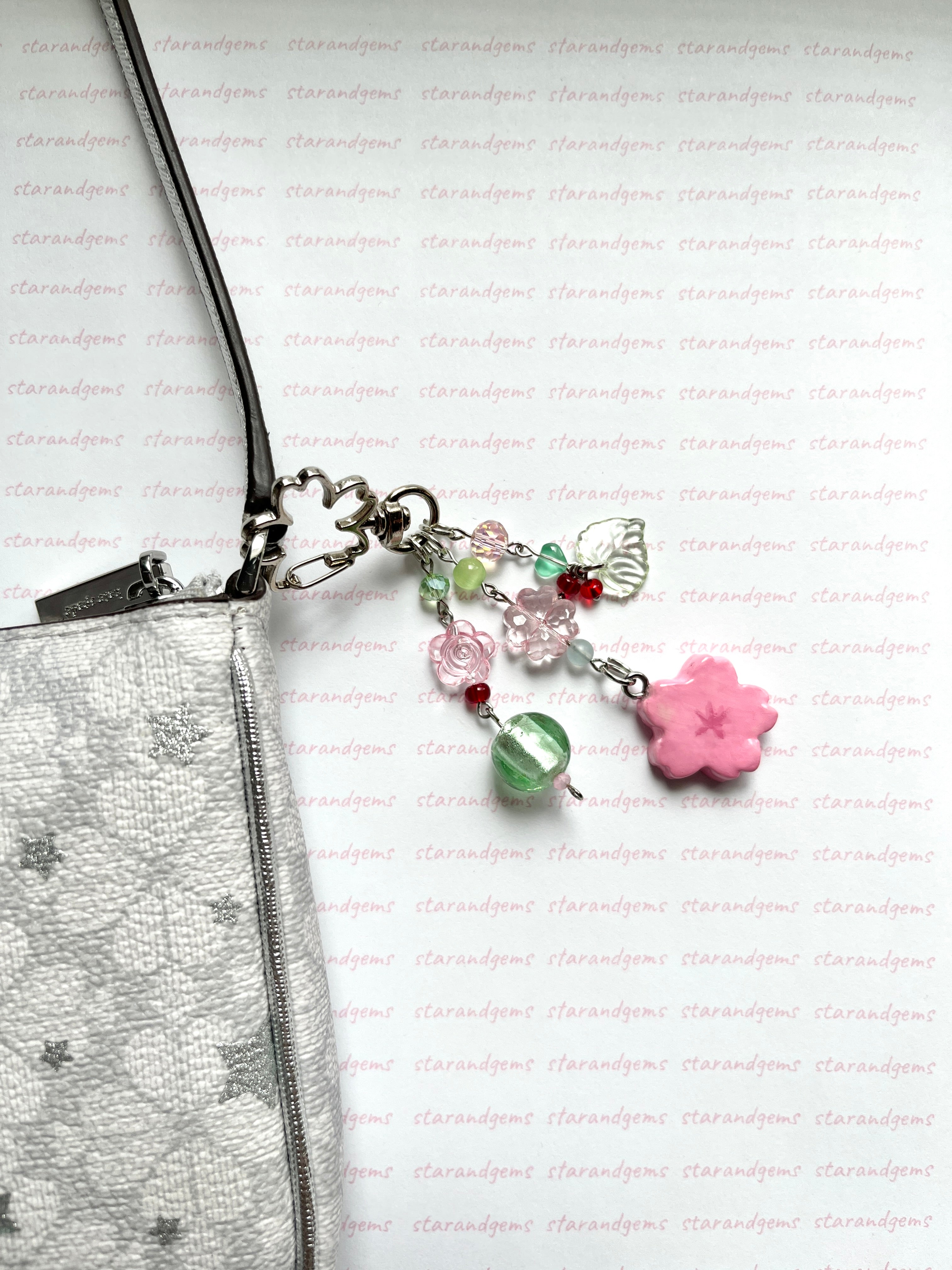 Sakura Clay Charm Keychain